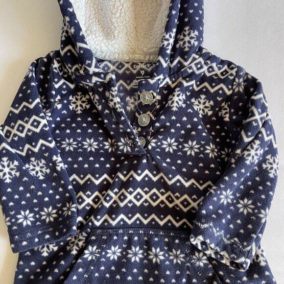 Lot of 2 Carter's Girls Fleece Pullover, Zip Up Hooded Sweatshirt Size 9 Months - Picture 7 of 15